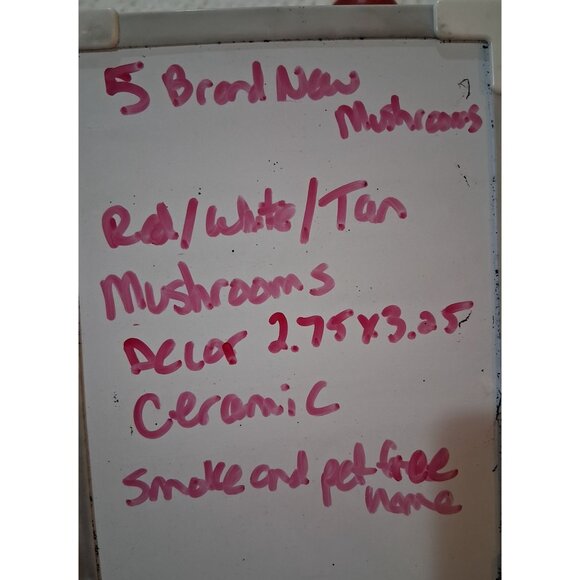 Set Of 5 Red & White Ceramic Mushroom Decorations new - Picture 7 of 7